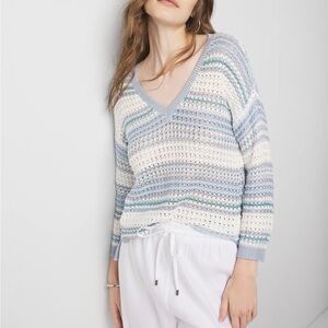 Women's Striped V-Neck Sweater